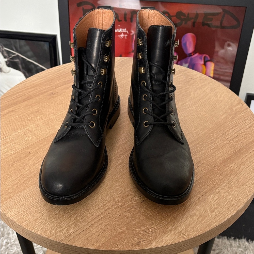 Madewell black leather boots size 6 - Picture 2 of 8